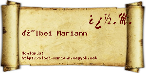Ölbei Mariann névjegykártya
